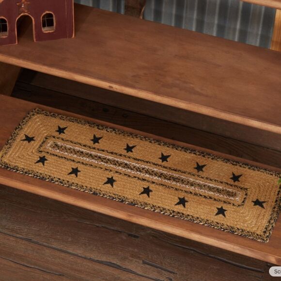 Vhc Brands Other - Country Star Farmhouse Jute Braided Stair Tread or Table Runner Rustic Primitive